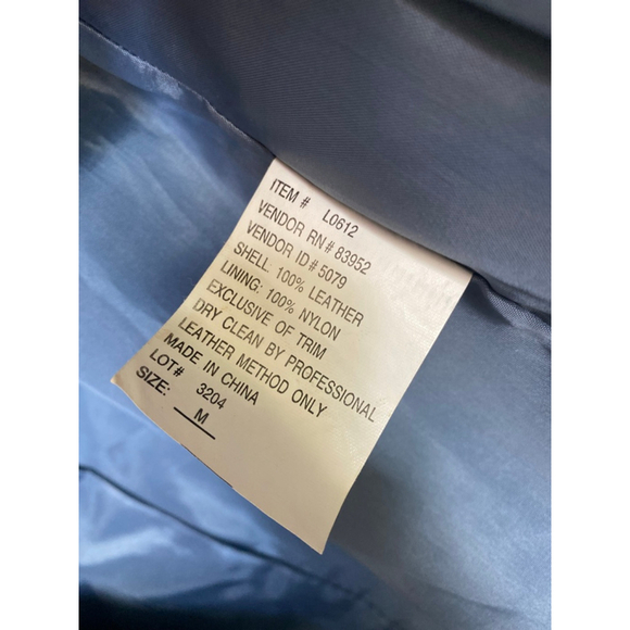 Vintage Bagatelle Leather Jacket Metallic Blue Cropped Moto Retro Scandi City - Picture 5 of 13